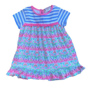 JUMPING Fences Paisley Floral Striped Ruffle Top